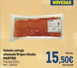 Oferta de Martiko - Salmón Salvaje Ahumado Origen Alaska por 15,5€ en Makro