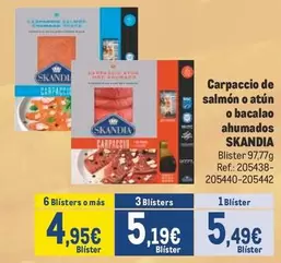 Oferta de Skandia - Carpaccio De Salmon O Atun O Bacalao Ahumados por 5,49€ en Makro