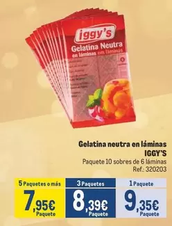 Oferta de Iggy's - Gelatina Neutra En Laminas por 9,35€ en Makro