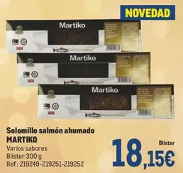 Oferta de Martiko - Solomillo Salmon Ahumado por 18,15€ en Makro