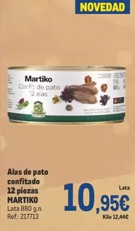 Oferta de Martiko - Alas De Pato Confitado 12 Piezas por 10,95€ en Makro