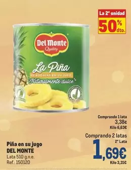 Oferta de Del Monte - Pina En Su Jugo por 3,38€ en Makro