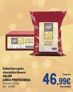 Oferta de Valor - Cobertura Gota Chocolate Blanco Linea Profesional por 46,99€ en Makro