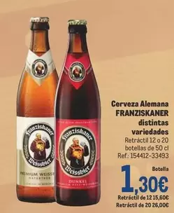 Oferta de Franziskaner - Cerveza Alemana por 1,3€ en Makro