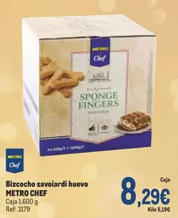 Oferta de Chef - Bizcocho Savoiardi Huevo por 8,29€ en Makro