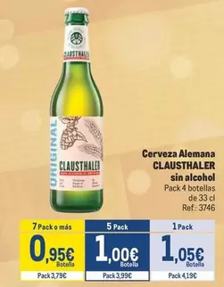 Oferta de Clausthaler - Cerveza Alemana por 1,05€ en Makro