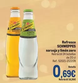 Oferta de Schweppes - Refresco Naranja Y Limon Zero por 0,69€ en Makro