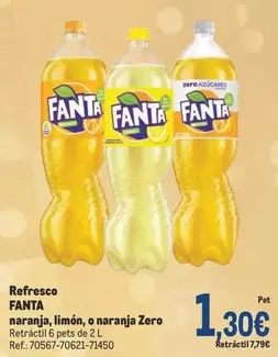 Oferta de Fanta - Refresco Naranja, Limon, O Naranja Zero por 1,3€ en Makro