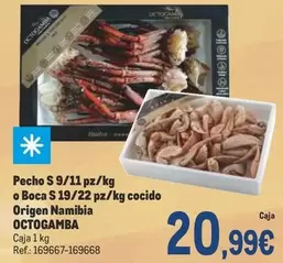 Oferta de Octogamba - Pecho S 9/11 Pz/kg O Boca S 19/22 Pz/kg Cocido Origen Namibia por 20,99€ en Makro