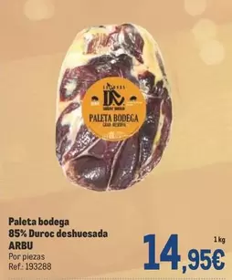 Oferta de Duroc - Paleta Bodega 85% Duroc Deshuesada por 14,95€ en Makro