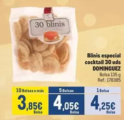 Oferta de Dominguez - Blinis Especial Cocktail 30 Uds por 4,25€ en Makro