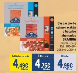 Oferta de Skandia - Carpaccio De Salmon O Atun O Bacalao Ahumados por 4,99€ en Makro