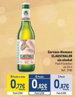 Oferta de Clausthaler - Cerveza Alemana por 0,87€ en Makro