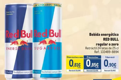 Oferta de Red Bull - Bebida Energética Regular O Zero por 0,81€ en Makro