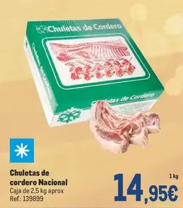 Oferta de Chuletas De Cordero Nacional por 14,95€ en Makro