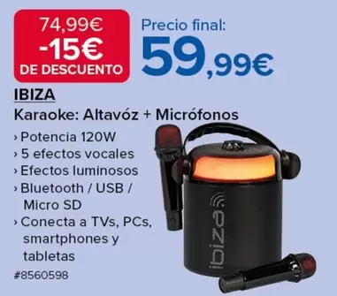 Oferta de Karaoke: Altavóz + Micrófonos por 59,99€ en Costco