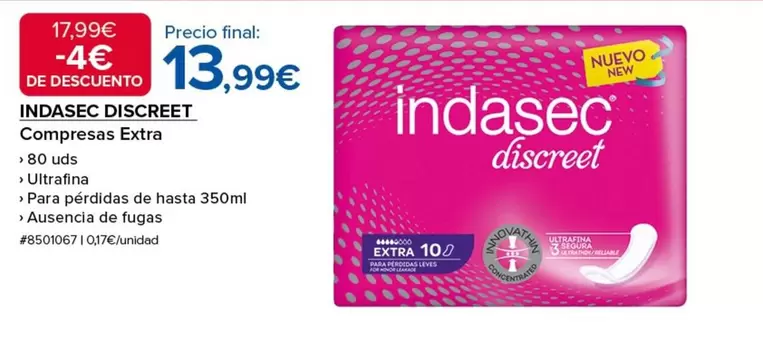 Oferta de Indasec - Discreet por 13,99€ en Costco