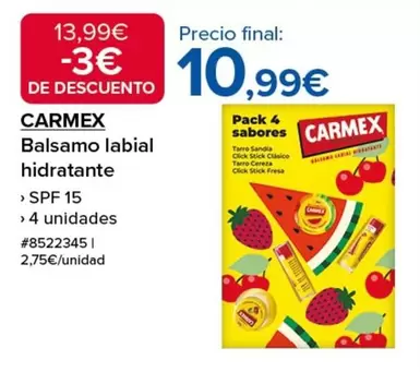 Oferta de Carmex - Balsamo Labial Hidratante por 10,99€ en Costco