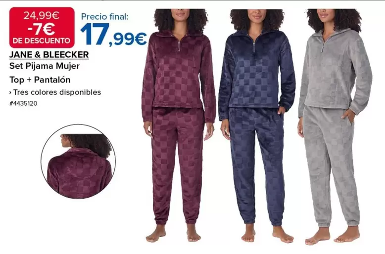 Oferta de Tres - Set Pijama Mujer Top + Pantalón por 17,99€ en Costco