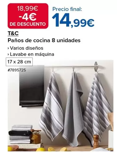 Oferta de Paños De Cocina 8 Unidades por 14,99€ en Costco