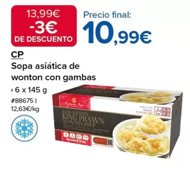 Oferta de Authentic - Sopa Asiatica De Wonton Con Gambas por 10,99€ en Costco