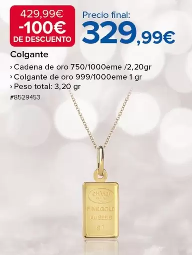 Oferta de Colgante por 329,99€ en Costco