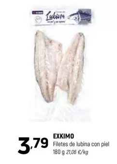 Oferta de Exkimo - Filetes De Lubina Con Piel por 3,79€ en Coviran