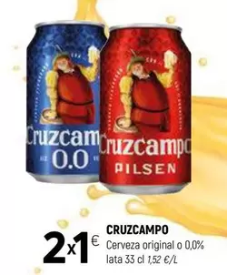 Oferta de Cruzcampo - Cerveza Original O 0,0% por 1€ en Coviran