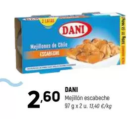 Oferta de Dani - Mejillon Escabeche por 2,6€ en Coviran