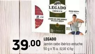 Oferta de Legado - Jamon Cebo Iberico Estuche por 39€ en Coviran