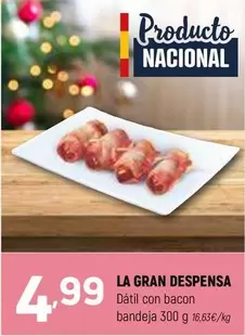 Oferta de Datil Con Bacon Bandeja por 4,99€ en Coviran