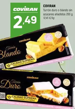 Oferta de Coviran - Turron Duro O Blando Sin Azucares Anadidos por 2,49€ en Coviran