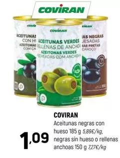 Oferta de Coviran - Aceitunas Negras Con Hueso por 1,09€ en Coviran