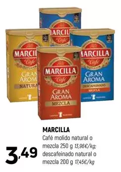 Oferta de Marcilla - Cafe Molido Natural O Mezcla Descafeinado Natural O Mezcla por 3,49€ en Coviran