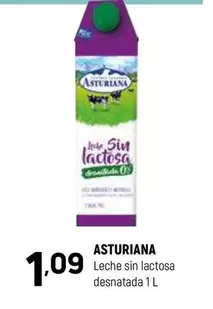 Oferta de La Asturiana - Leche Sin Lactosa Desnatada por 1,09€ en Coviran