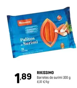 Oferta de Barretes De Surimi por 1,89€ en Coviran