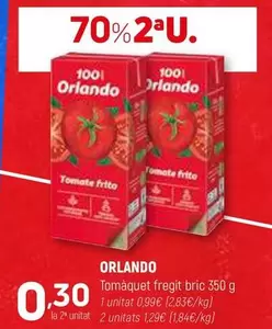 Oferta de Orlando - Tomaquet Fregit Bric por 0,9€ en Coviran