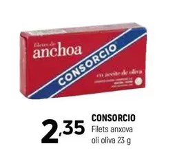 Oferta de Consorcio - Filets Anxova Oli Oliva por 2,35€ en Coviran