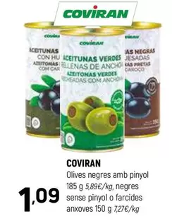 Oferta de Coviran - Olives Negres Amb Pinyol por 1,09€ en Coviran