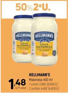 Oferta de Hellmann's - Maionesa por 2,95€ en Coviran