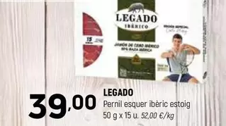 Oferta de Legado - Pernil Esquer Iberic Estoig por 39€ en Coviran