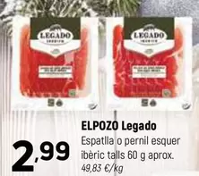 Oferta de Elpozo - Espatlla O Pernil Esquer Iberic Talls por 2,99€ en Coviran