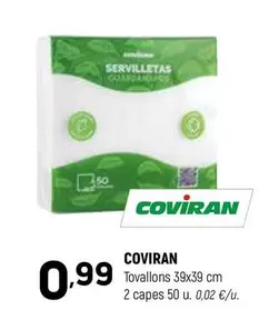 Oferta de Coviran - Tovallons 39x39 Cm por 0,99€ en Coviran