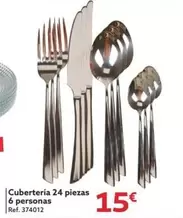 Oferta de Cubertería 24 Piezas 6 Personas por 15€ en GiFi