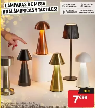 Oferta de Blanco - Lámparas De Mesa Iinalámbricas Y Tácctiles! por 7,99€ en GiFi