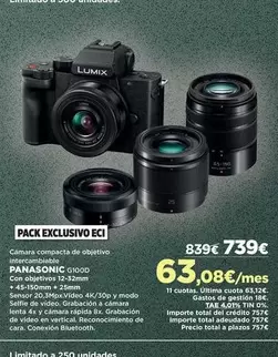 Oferta de Lumix - Parasonic por 739€ en El Corte Inglés