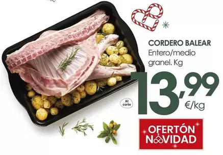 Oferta de Cordero Balear Entero/ Medio Granel por 13,99€ en Eroski