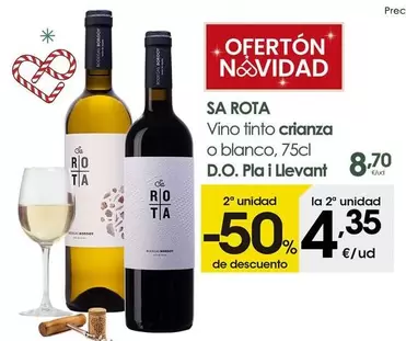 Oferta de Sa Rota - Vino Tinto Crianza O Blanco  por 8,7€ en Eroski