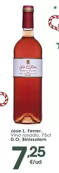 Oferta de Jose L. Ferrer - Vino Rosado/ D.O. Binissalem por 7,25€ en Eroski