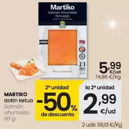 Oferta de Martiko - Salmón Ahumado por 5,99€ en Eroski